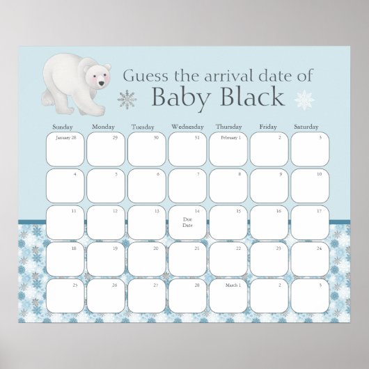 Polar Beer Baby shower raadt het Poster Verschuldi (Voorkant)