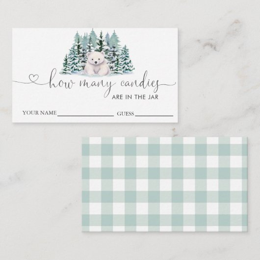 Polar Beer Baby shower raden hoeveel Snoepjes Informatiekaartje (Voorkant / Achterkant)