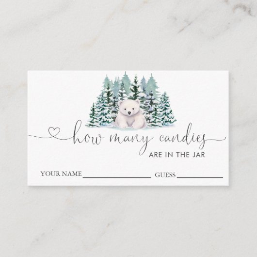 Polar Beer Baby shower raden hoeveel Snoepjes Informatiekaartje (Voorkant)