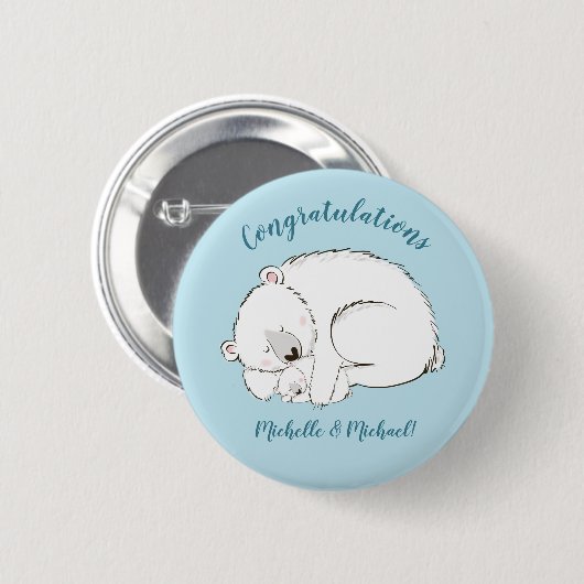 Polar Beer Baby shower Ronde Button 5,7 Cm (Voorkant /achterkant)