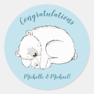 Polar Beer Baby shower Ronde Sticker