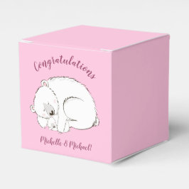 Polar Beer Baby shower Roze meisje Bedankdoosjes