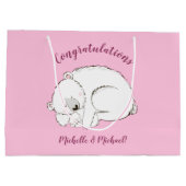 Polar Beer Baby shower Roze meisje Groot Cadeauzakje (Achterkant)