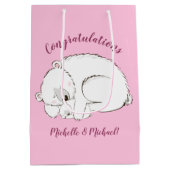 Polar Beer Baby shower Roze meisje Medium Cadeauzakje (Achterkant)