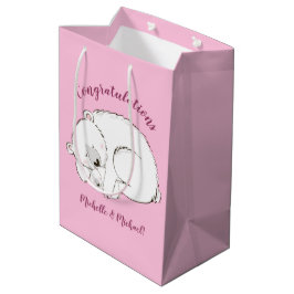 Polar Beer Baby shower Roze meisje Medium Cadeauzakje