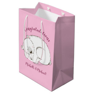 Polar Beer Baby shower Roze meisje Medium Cadeauzakje