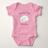 Polar Beer Baby shower Roze meisje Romper (Voorkant)