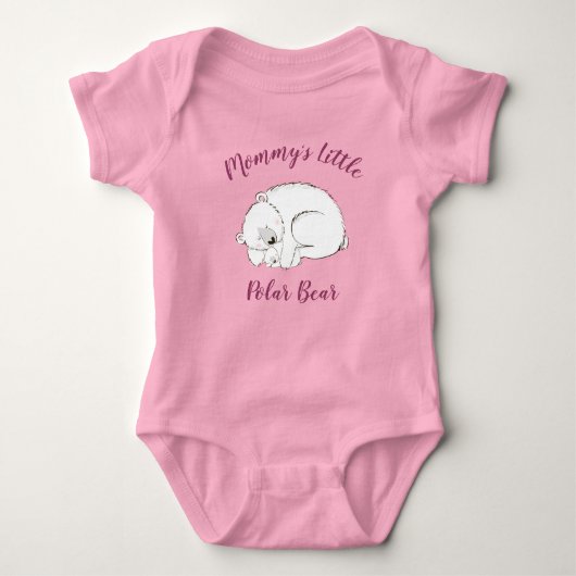 Polar Beer Baby shower Roze meisje Romper (Voorkant)