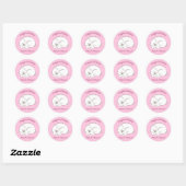 Polar Beer Baby shower Roze meisje Ronde Sticker (Vel)