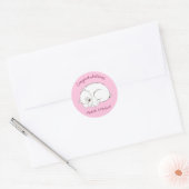 Polar Beer Baby shower Roze meisje Ronde Sticker (Envelop)