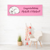 Polar Beer Baby shower Roze meisje Spandoek (Insitu)