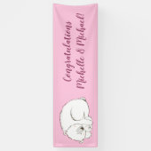 Polar Beer Baby shower Roze meisje Spandoek (Verticaal)