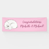 Polar Beer Baby shower Roze meisje Spandoek (Horizontaal)