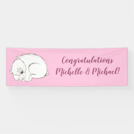 Polar Beer Baby shower Roze meisje Spandoek