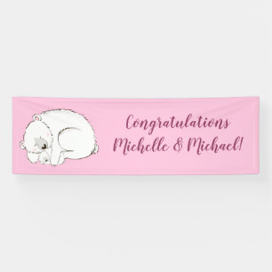 Polar Beer Baby shower Roze meisje Spandoek