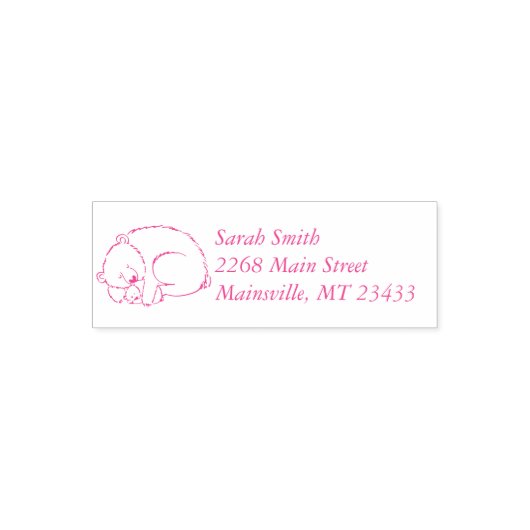 Polar Beer Baby shower Roze meisje Zelfinktende Stempel (Design)