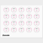 Polar Beer Baby shower Roze Ronde Sticker (Vel)