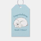Polar Beer Baby shower Winter Blue Boy Cadeaulabel (Voorkant)