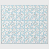 Polar Beer Baby shower Winter Blue Boy Cadeaupapier (Vlak)