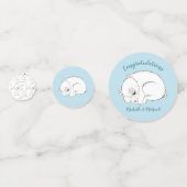 Polar Beer Baby shower Winter Blue Boy Confetti (Voorkanten)