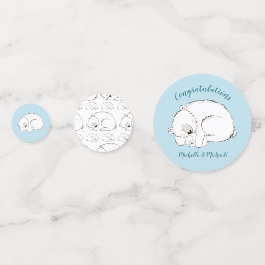 Polar Beer Baby shower Winter Blue Boy Confetti