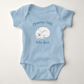 Polar Beer Baby shower Winter Blue Boy Romper (Voorkant)