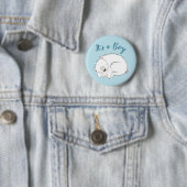 Polar Beer Baby shower Winter Blue Boy Ronde Button 5,7 Cm (In situ)