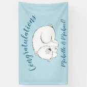 Polar Beer Baby shower Winter Blue Boy Spandoek (Verticaal)