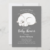 Polar Beer Baby shower Winter Gender Neutral Grey Kaart (Voorkant)