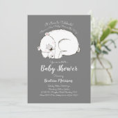Polar Beer Baby shower Winter Gender Neutral Grey Kaart (Staand voorkant)