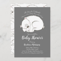 Polar Beer Baby shower Winter Gender Neutral Grey