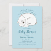 Polar Beer Baby shower Woodland Winter Boy Blauw Kaart (Voorkant)