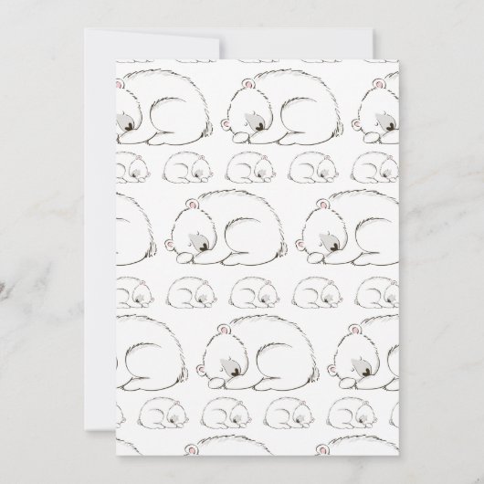 Polar Beer Baby shower Woodland Winter Boy Blauw Kaart (Achterkant)