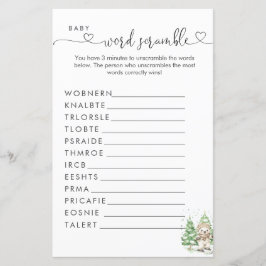 Polar Beer Baby shower Word Scramble
