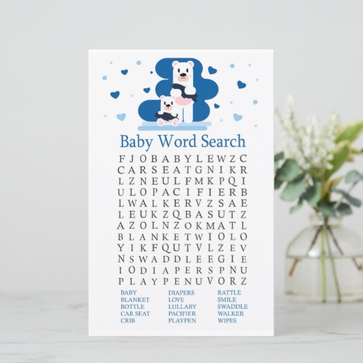 Polar beer Baby shower Word Search Game (Staand voorkant)