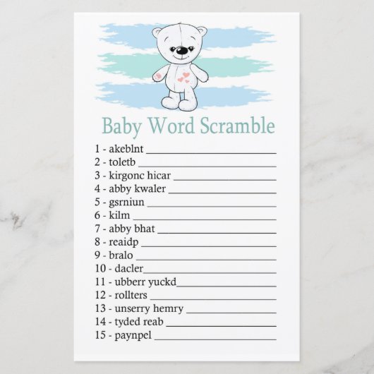 Polar beer Baby word scramble game (Voorkant)