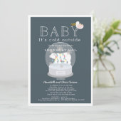 Polar Beer Baby zijn koudblauw Baby shower per pos Kaart (Staand voorkant)