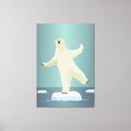 Polar Beer balanceren op ijsberg artwork Canvas Afdruk (Voorkant)