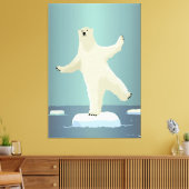 Polar Beer balanceren op ijsberg artwork Canvas Afdruk (Insitu (Woonkamer))