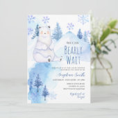 Polar Beer Barly Wait Mountain Baby shower Kaart (Staand voorkant)