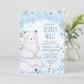 Polar Beer Barly Wait Mountain Blue Baby shower Kaart (Staand voorkant)