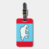 POLAR BEER - Bedreigde diersoort Arctic- rood & bl Bagagelabel (Voorkant verticaal)