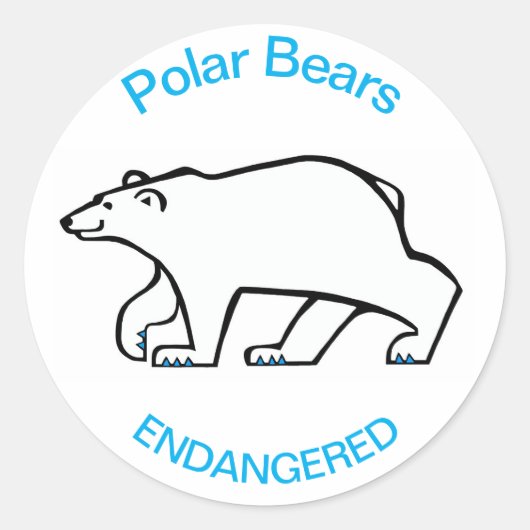 POLAR BEER - Behoud - Arctic Wildlife - Ronde Sticker (Voorkant)