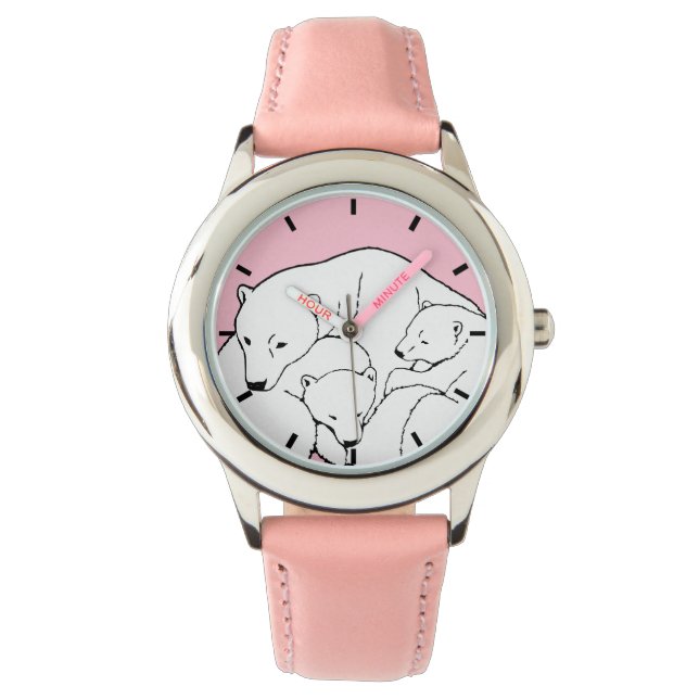 Polar Beer Bekijk de Beer van Wildlife Kind Horloge (Voorkant)
