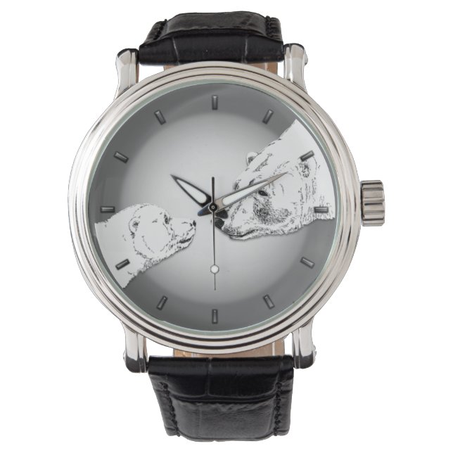 Polar Beer Bekijk de natuur Beer pols Horloge (Voorkant)