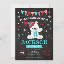 Polar Beer Birthday Invitation / Winter Birthday Kaart