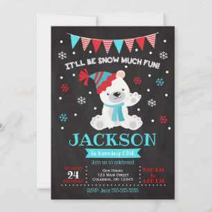 Polar Beer Birthday Invitation / Winter Birthday Kaart