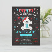 Polar Beer Birthday Invitation / Winter Birthday Kaart (Staand voorkant)