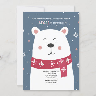 Polar Beer Birthday Party Invitation Kaart