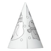 Polar Beer Birthday Party - Kleur uw eigen Pet Feesthoedjes (Achterkant)